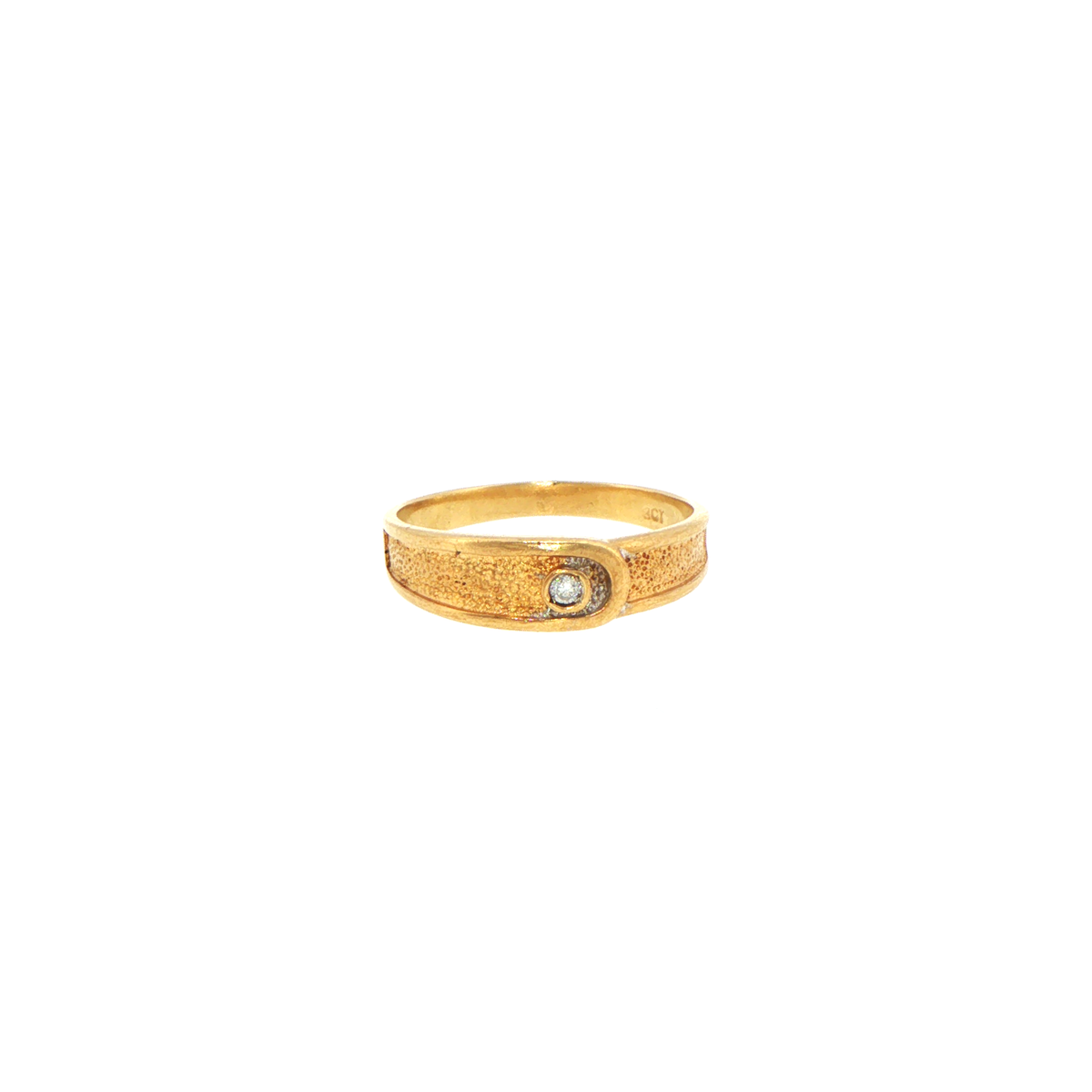 9ct Yellow Gold Diamond Buckle Band Ring
