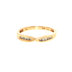 10ct Yellow Gold Diamond Crossover Stackable Ring