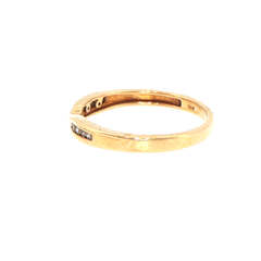 10ct Yellow Gold Diamond Crossover Stackable Ring