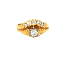 18ct Yellow Gold Diamond Stackable Ring Set