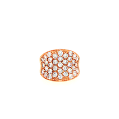 14ct Rose Gold Cubic Zirconia Cluster Cocktail Ring