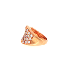 14ct Rose Gold Cubic Zirconia Cluster Cocktail Ring