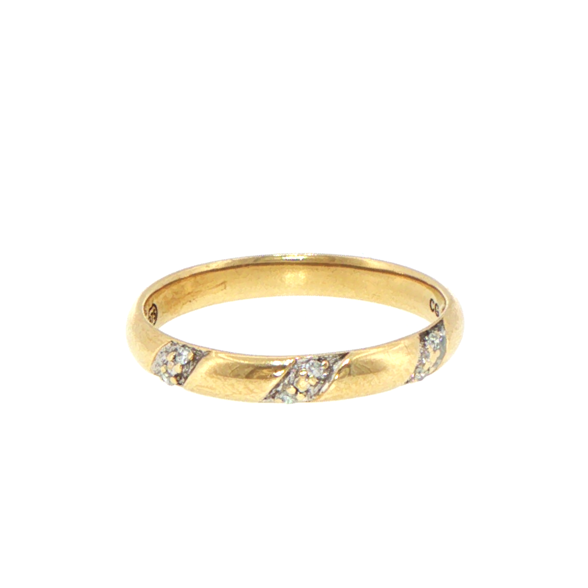 9ct Yellow Gold Diamond Accent Band Ring