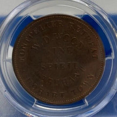 1855 KM-Tn275 W.D. Wood Hobart, Tasmania 1 Penny Token Tk 1D R600 - PCGS MS63BN - Mega Cash Sydney