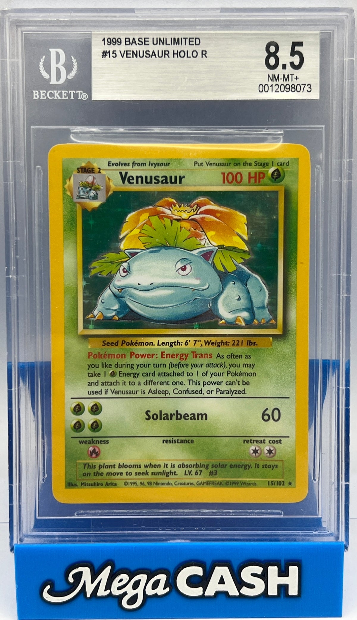 Pokémon - BGS 8.5 Venusaur 15/102 Base Set Unlimited