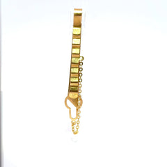 18ct Engraved Yellow Gold Tie Clip with Safety Chain - Mega Cash Sydney