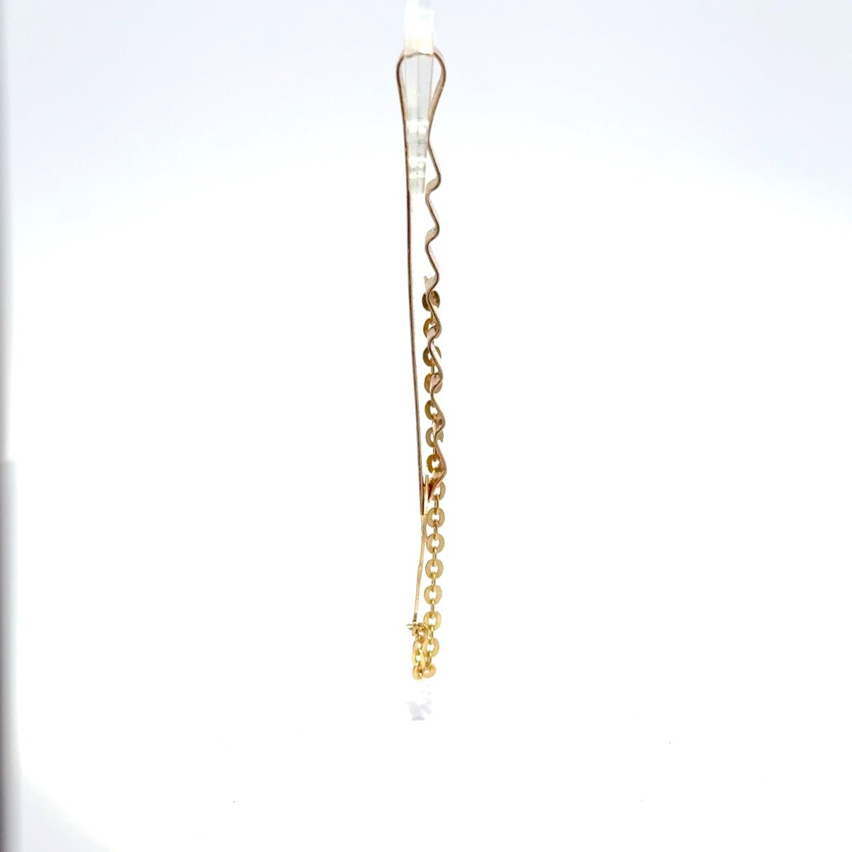 18ct Engraved Yellow Gold Tie Clip with Safety Chain - Mega Cash Sydney