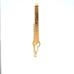 18ct Engraved Yellow Gold Tie Clip with Safety Chain - Mega Cash Sydney