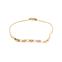 18ct Gold Tri-Color Coffee Bean Link Chain Bracelet - Mega Cash Sydney