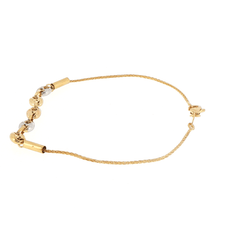 18ct Gold Tri-Color Coffee Bean Link Chain Bracelet - Mega Cash Sydney