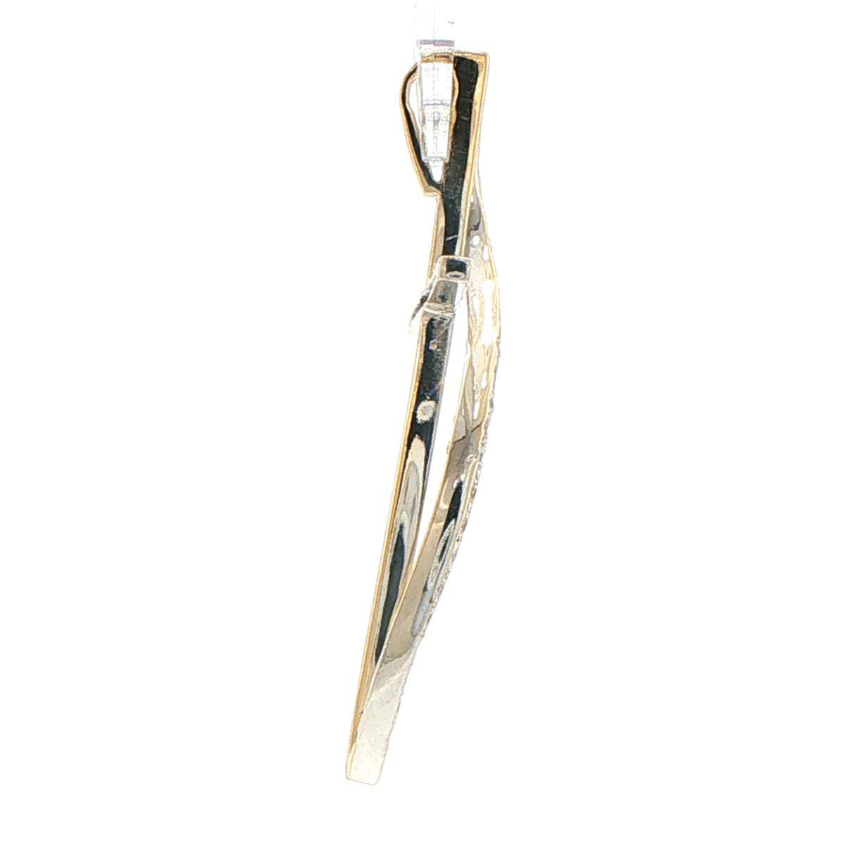 18ct Ribbon Cross Pendant in White Gold with Cubic Zirconia - Mega Cash Sydney