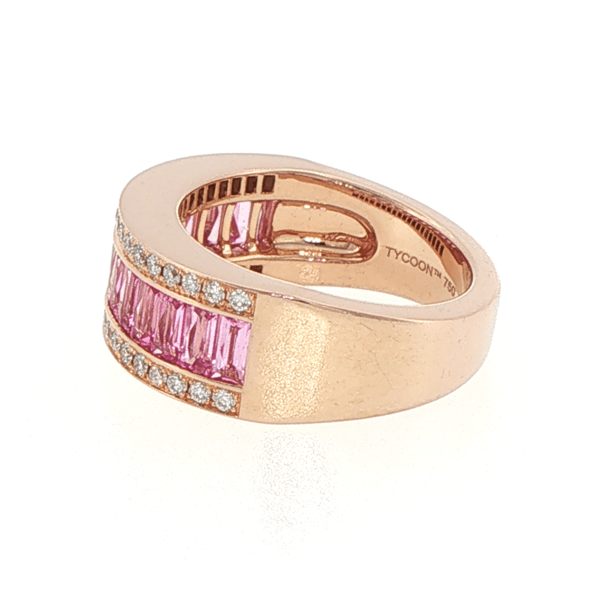 18ct Rose Gold Baguette Pink Sapphire and Diamond Ring - Mega Cash Sydney