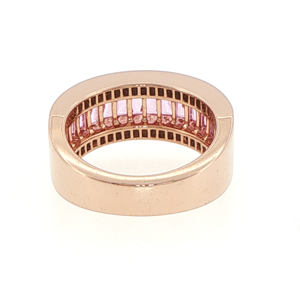 18ct Rose Gold Baguette Pink Sapphire and Diamond Ring - Mega Cash Sydney