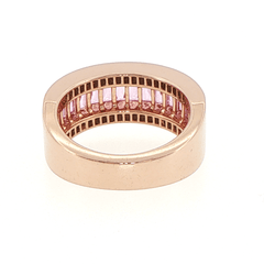 18ct Rose Gold Baguette Pink Sapphire and Diamond Ring - Mega Cash Sydney