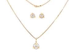18ct Rose Gold Diamond Leaf Halo Necklace and Earring Set - Mega Cash Sydney