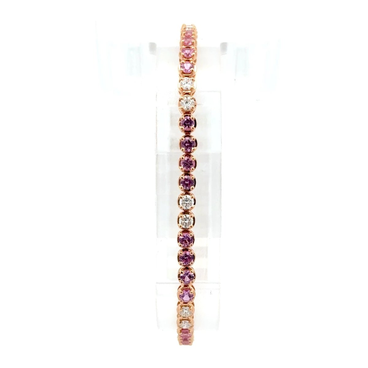 18ct Rose Gold Fuchsia Pink Sapphire Tennis Bracelet - Mega Cash Sydney