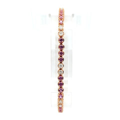18ct Rose Gold Fuchsia Pink Sapphire Tennis Bracelet - Mega Cash Sydney