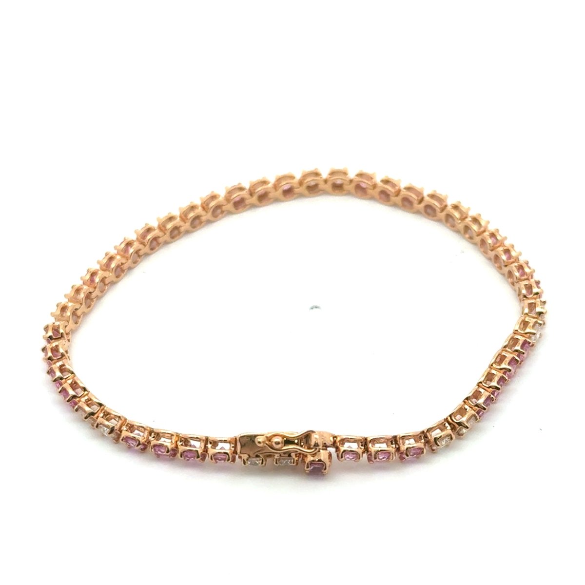 18ct Rose Gold Fuchsia Pink Sapphire Tennis Bracelet - Mega Cash Sydney