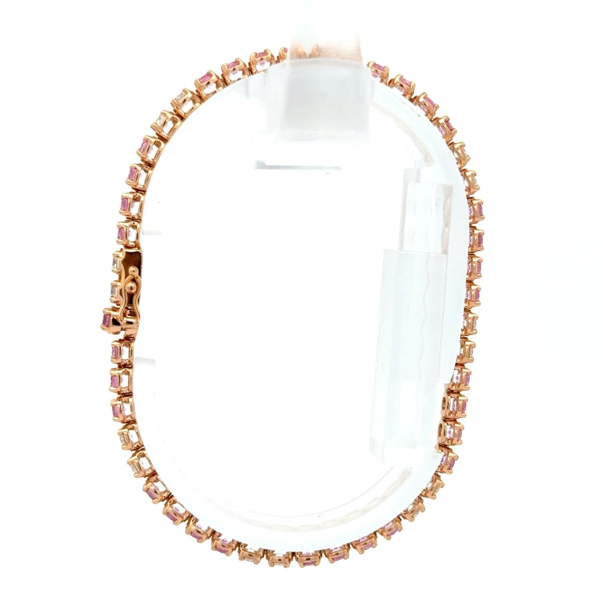 18ct Rose Gold Fuchsia Pink Sapphire Tennis Bracelet - Mega Cash Sydney