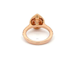 18ct Rose Gold Pear - Shaped Double Halo Diamond Engagement Ring - Mega Cash Sydney
