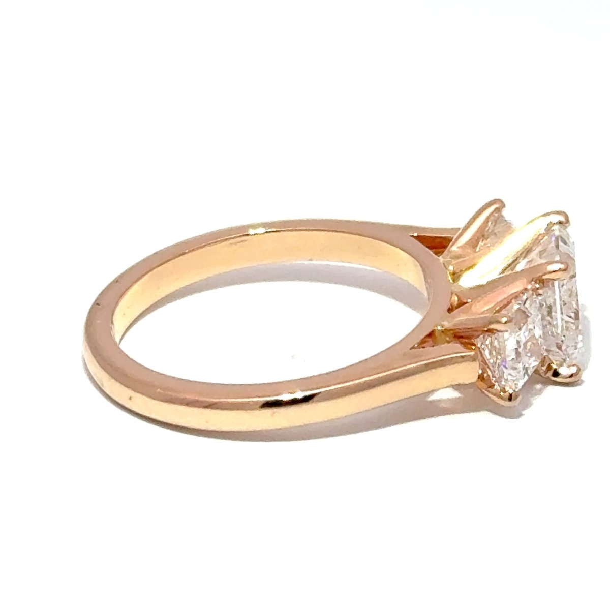18ct Rose Gold Three-Stone Princess Cut Diamond Ring - Mega Cash Sydney