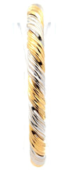 18ct Twisted Two-Tone Yellow Gold Bangle Bracelet - Mega Cash Sydney