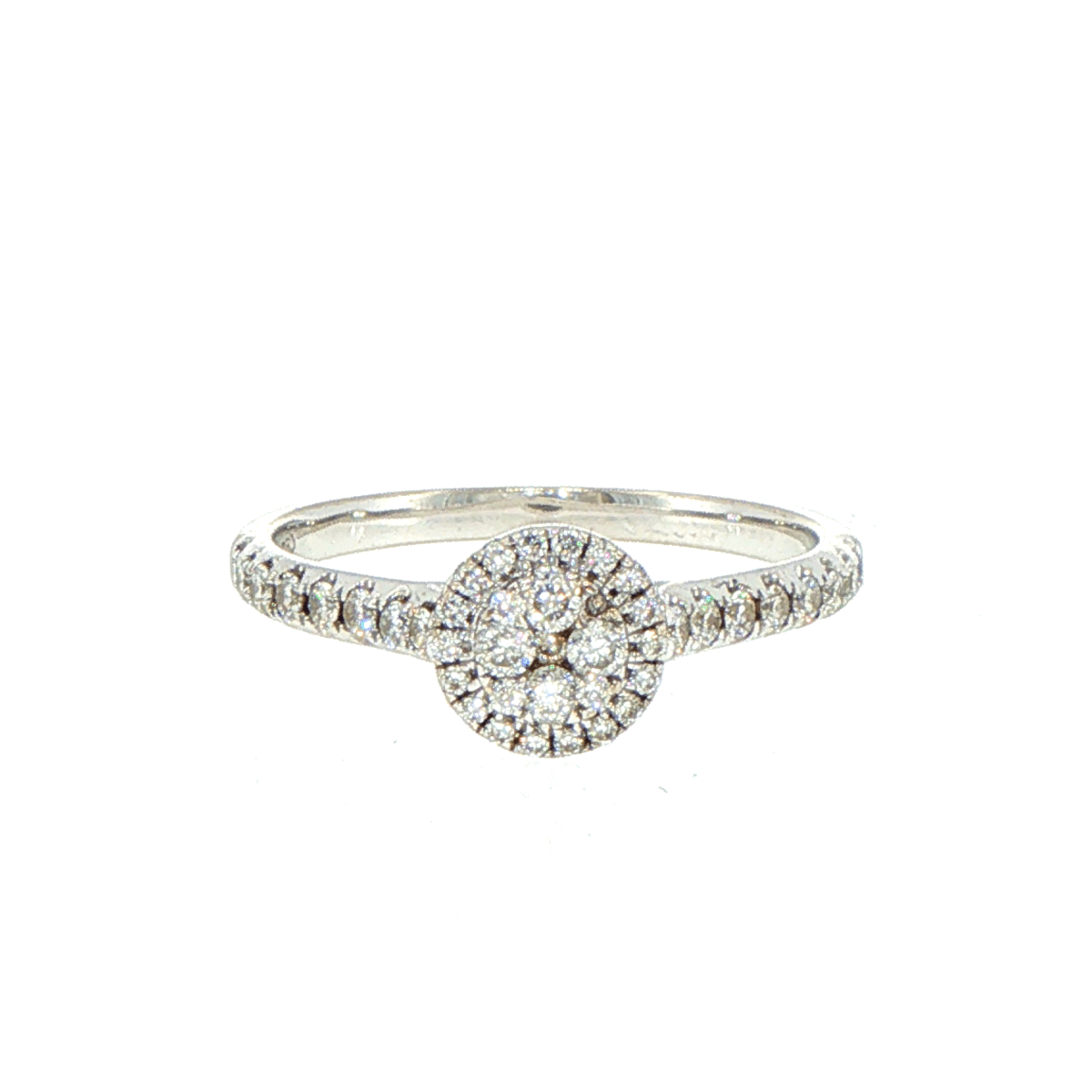 18ct White Gold Diamond Cluster Engagement Ring - Mega Cash Sydney