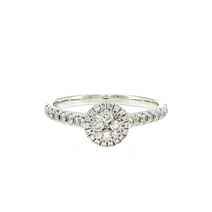 18ct White Gold Diamond Cluster Engagement Ring - Mega Cash Sydney