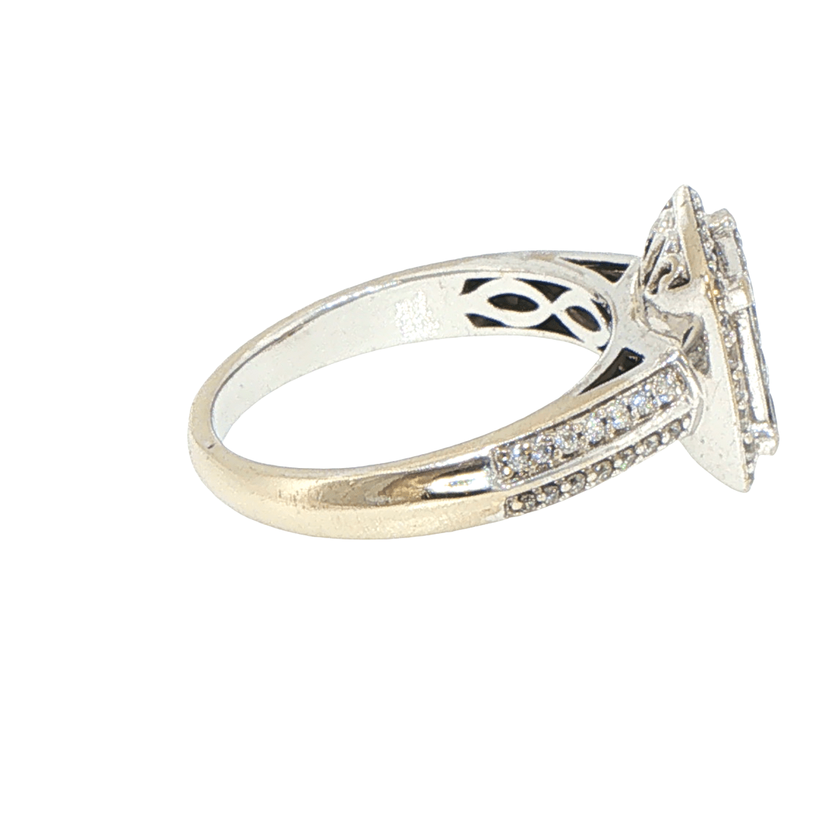 18ct White Gold Diamond Cluster Halo Ring - Mega Cash Sydney