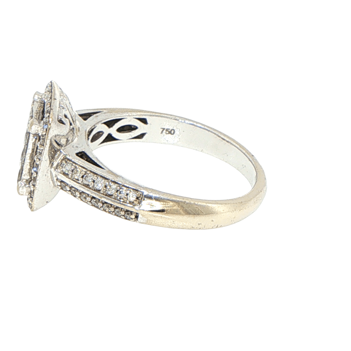 18ct White Gold Diamond Cluster Halo Ring - Mega Cash Sydney