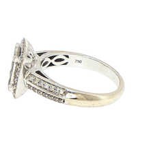 18ct White Gold Diamond Cluster Halo Ring - Mega Cash Sydney