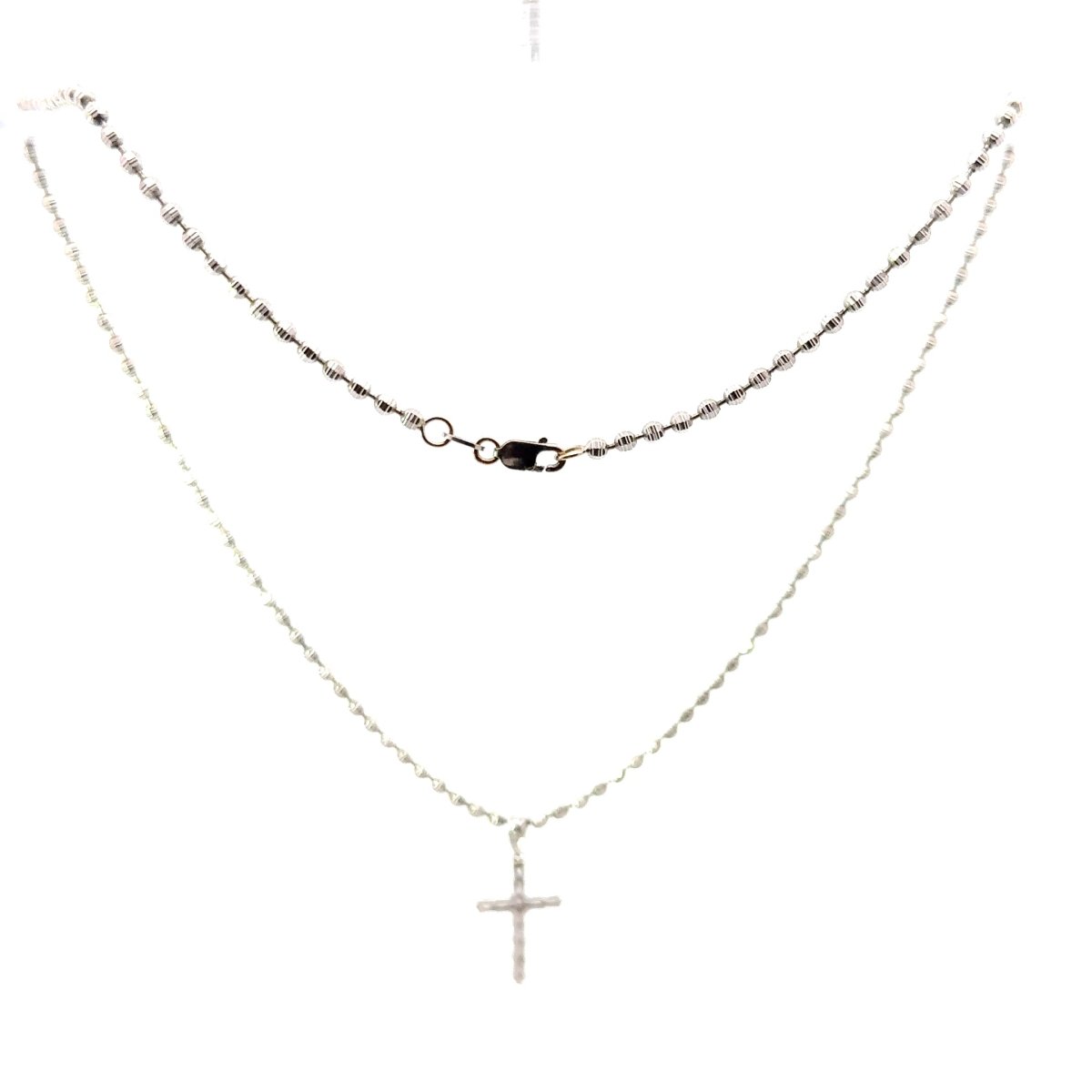 18ct White Gold Diamond Cross Pendant Necklace - Mega Cash Sydney