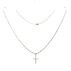 18ct White Gold Diamond Cross Pendant Necklace - Mega Cash Sydney