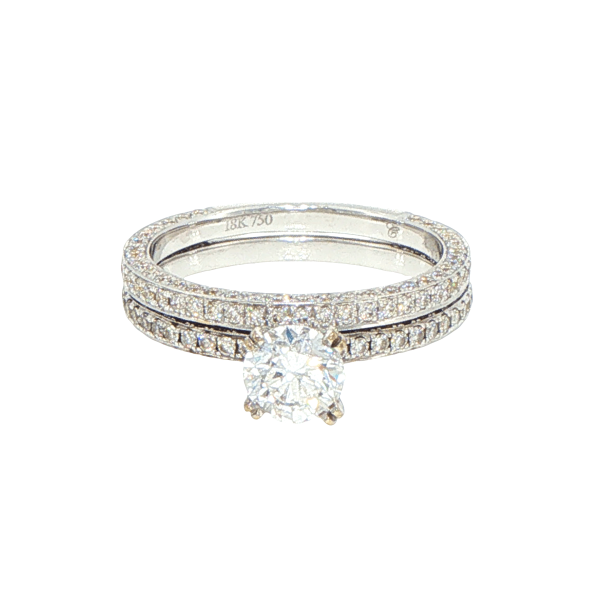 18ct White Gold Diamond Pave Engagement Ring Set with Valuation - Mega Cash Sydney