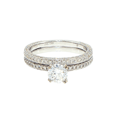 18ct White Gold Diamond Pave Engagement Ring Set with Valuation - Mega Cash Sydney
