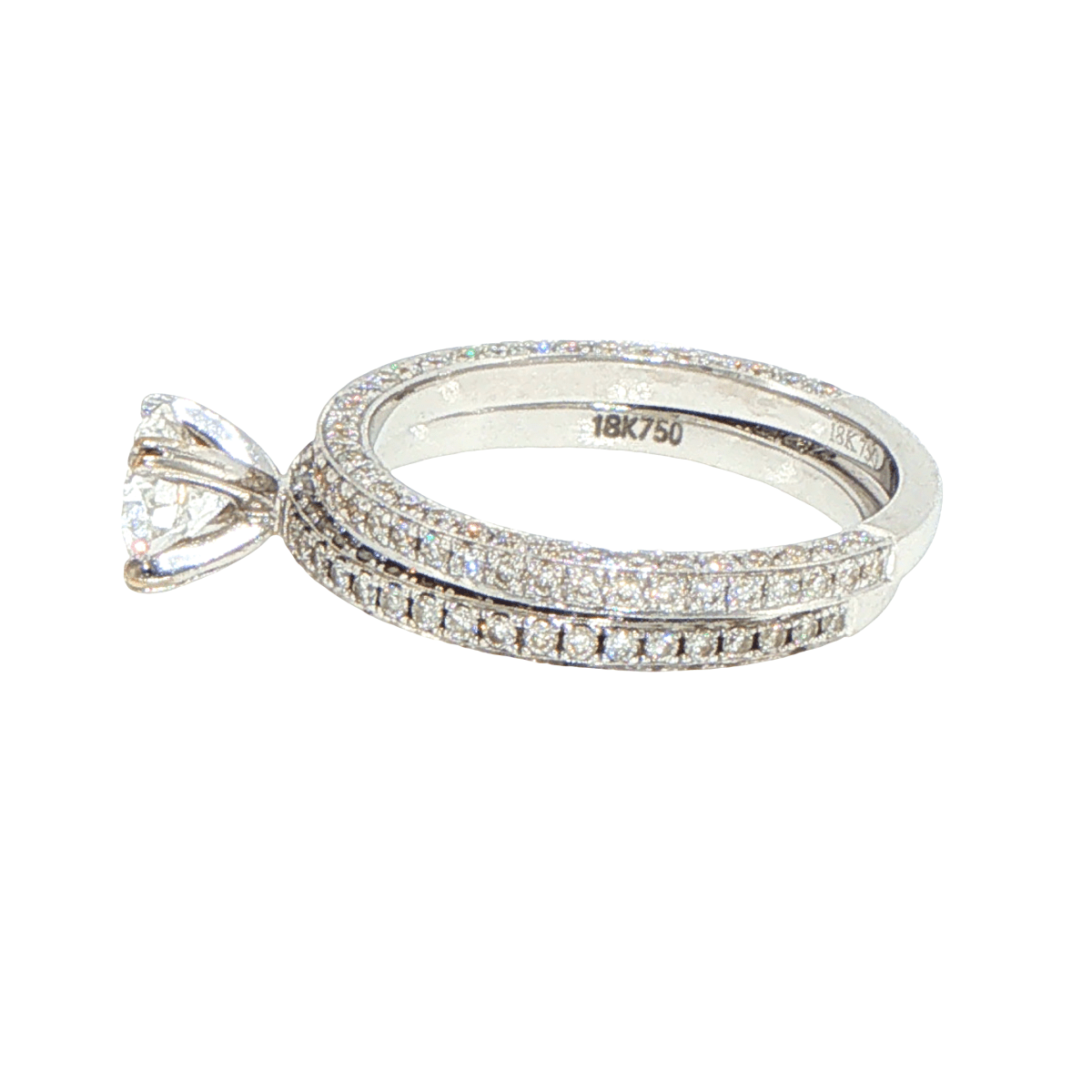 18ct White Gold Diamond Pave Engagement Ring Set with Valuation - Mega Cash Sydney