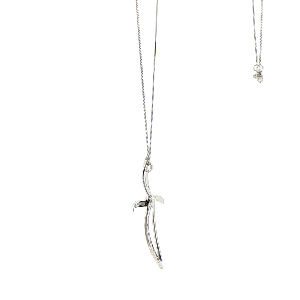 18ct White Gold Modern Diamond Stylised Cross Necklace - Mega Cash Sydney