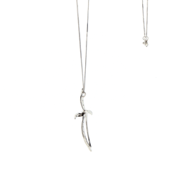 18ct White Gold Modern Diamond Stylised Cross Necklace - Mega Cash Sydney