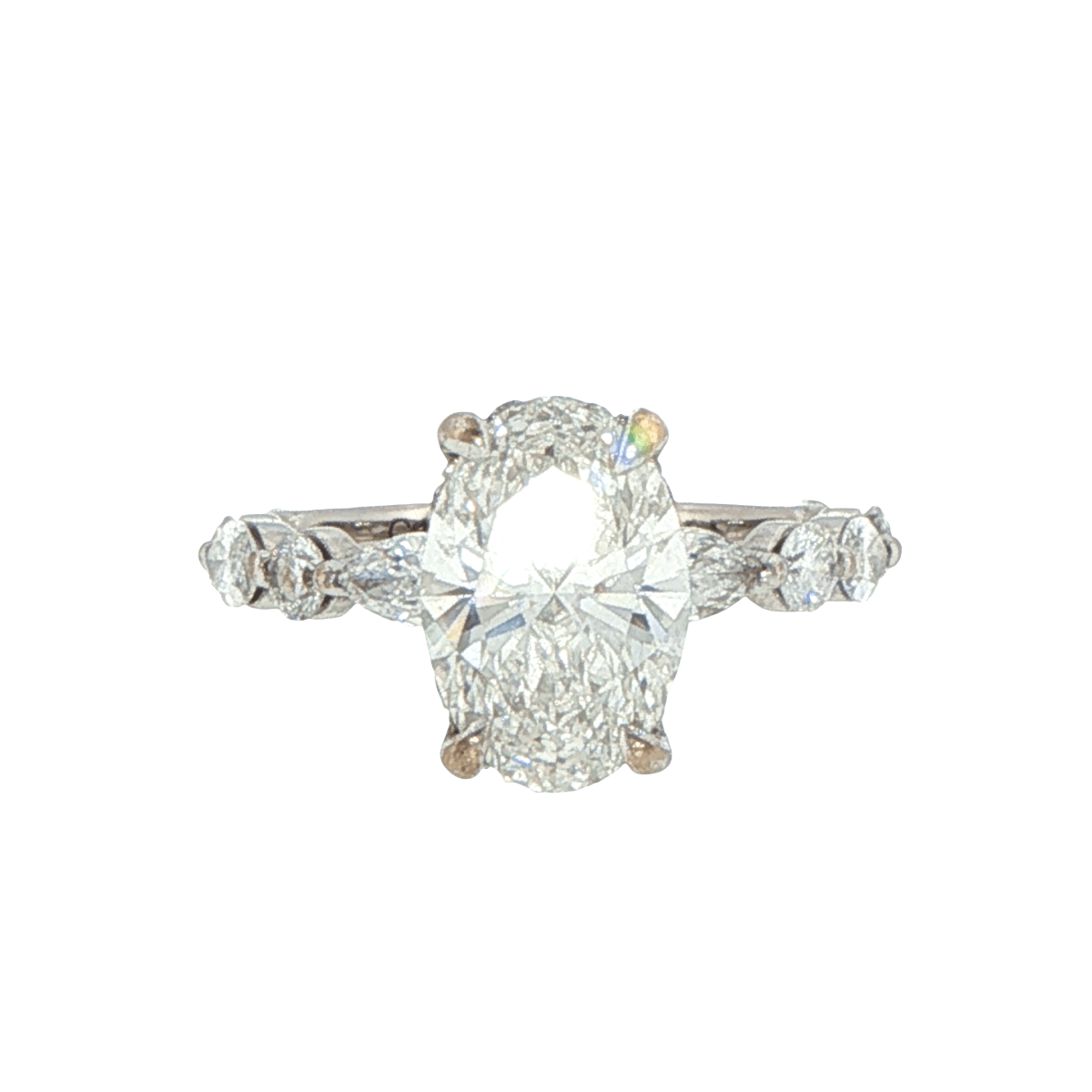 18ct White Gold Oval Cut Lab Grown Diamond Engagement Ring - Mega Cash Sydney