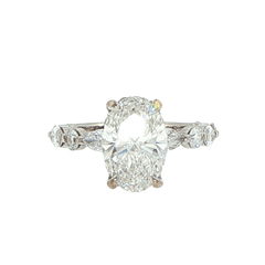 18ct White Gold Oval Cut Lab Grown Diamond Engagement Ring - Mega Cash Sydney