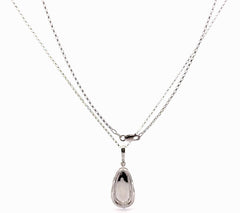 18ct White Gold Pear-Shaped Opal and Diamond Halo Pendant Necklace - Mega Cash Sydney