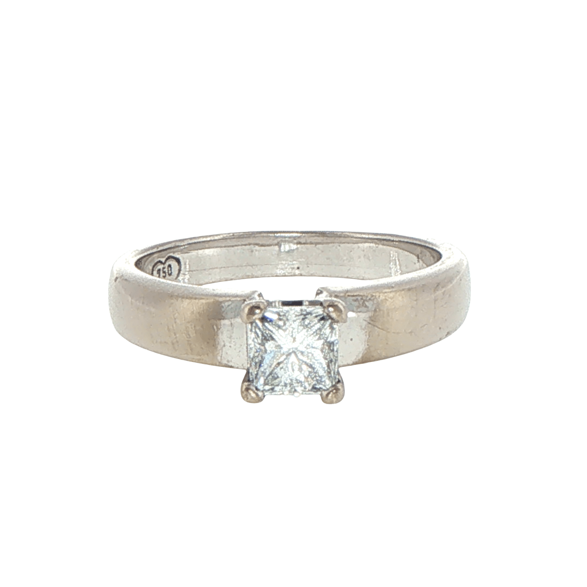 18ct White Gold Princess Cut Diamond Solitaire Ring with Valuation - Mega Cash Sydney