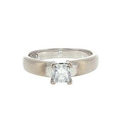 18ct White Gold Princess Cut Diamond Solitaire Ring with Valuation - Mega Cash Sydney