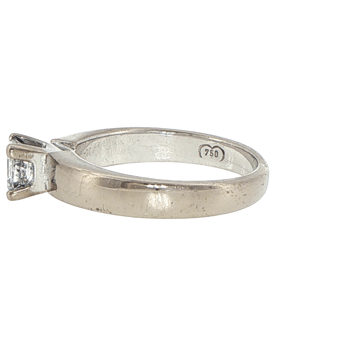 18ct White Gold Princess Cut Diamond Solitaire Ring with Valuation - Mega Cash Sydney