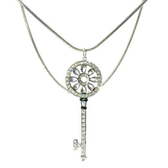 18ct White Gold Rope Necklace and Diamond Key Pendant - Mega Cash Sydney