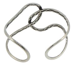 18ct White Gold Sculptural Black and White Diamond Bangle with Valuation - Mega Cash Sydney