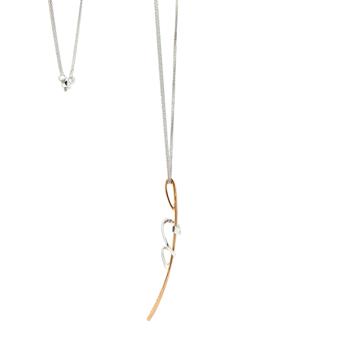 18ct White Gold Sculptural Two-Tone Diamond Pendant Necklace - Mega Cash Sydney