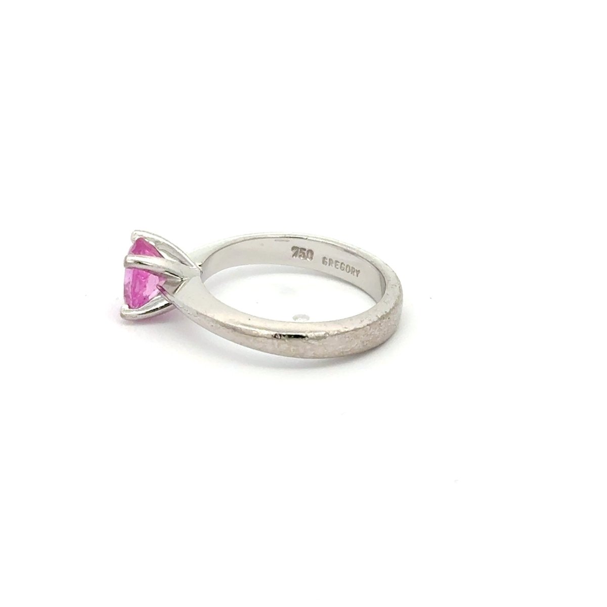 18ct White Gold Vivid Pink Sapphire Solitaire Ring - Mega Cash Sydney