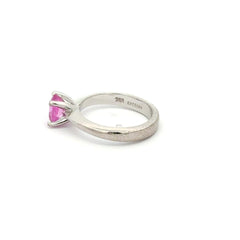 18ct White Gold Vivid Pink Sapphire Solitaire Ring - Mega Cash Sydney