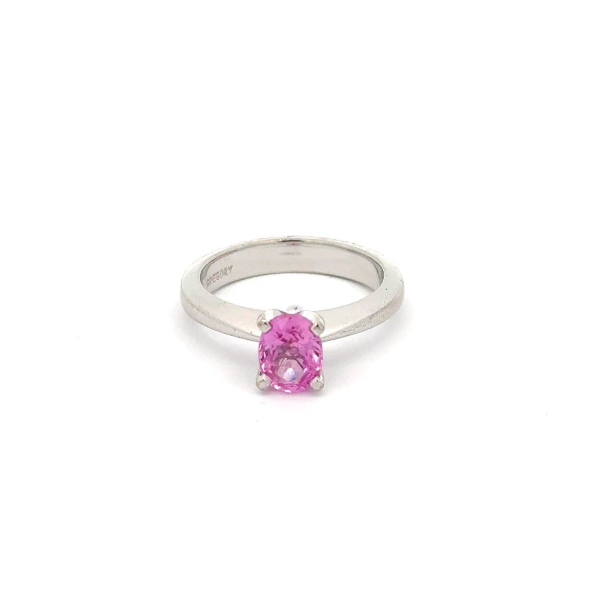 18ct White Gold Vivid Pink Sapphire Solitaire Ring - Mega Cash Sydney